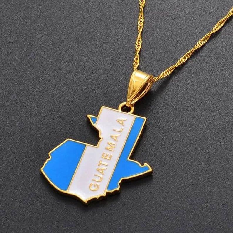 Guatemala Map Necklace