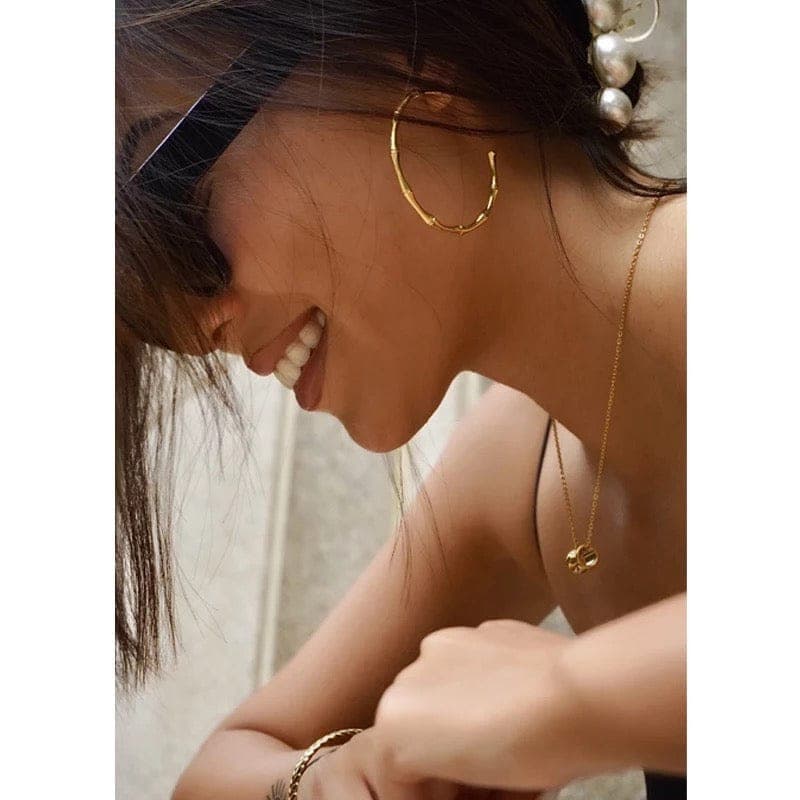 Bamboo Hoop Earrings