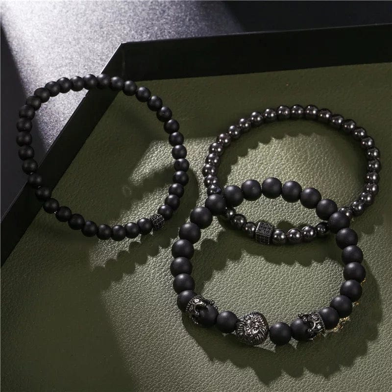 Luxor Men's 3 Pc Beaded Bracelet Set