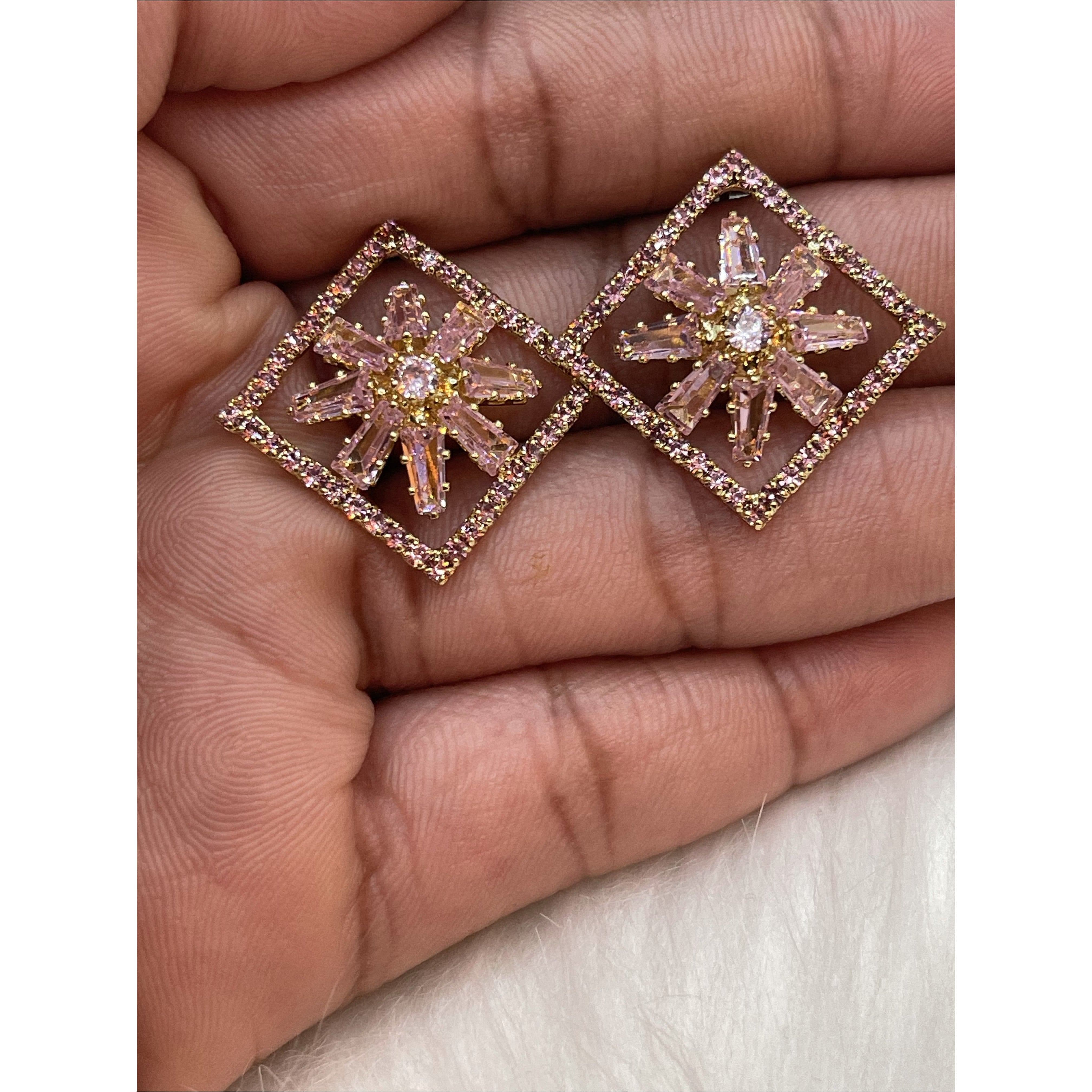 Diamond flower Earrings
