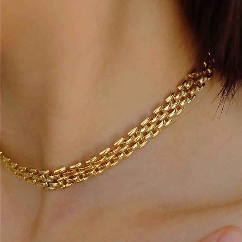 Gold Watch Band Necklace