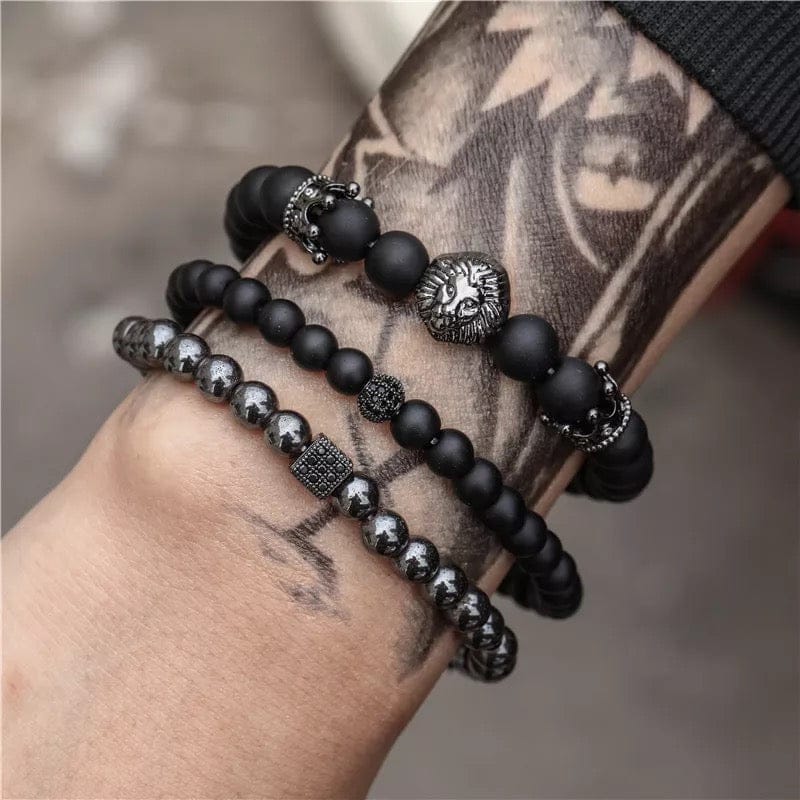 Luxor Men's 3 Pc Beaded Bracelet Set